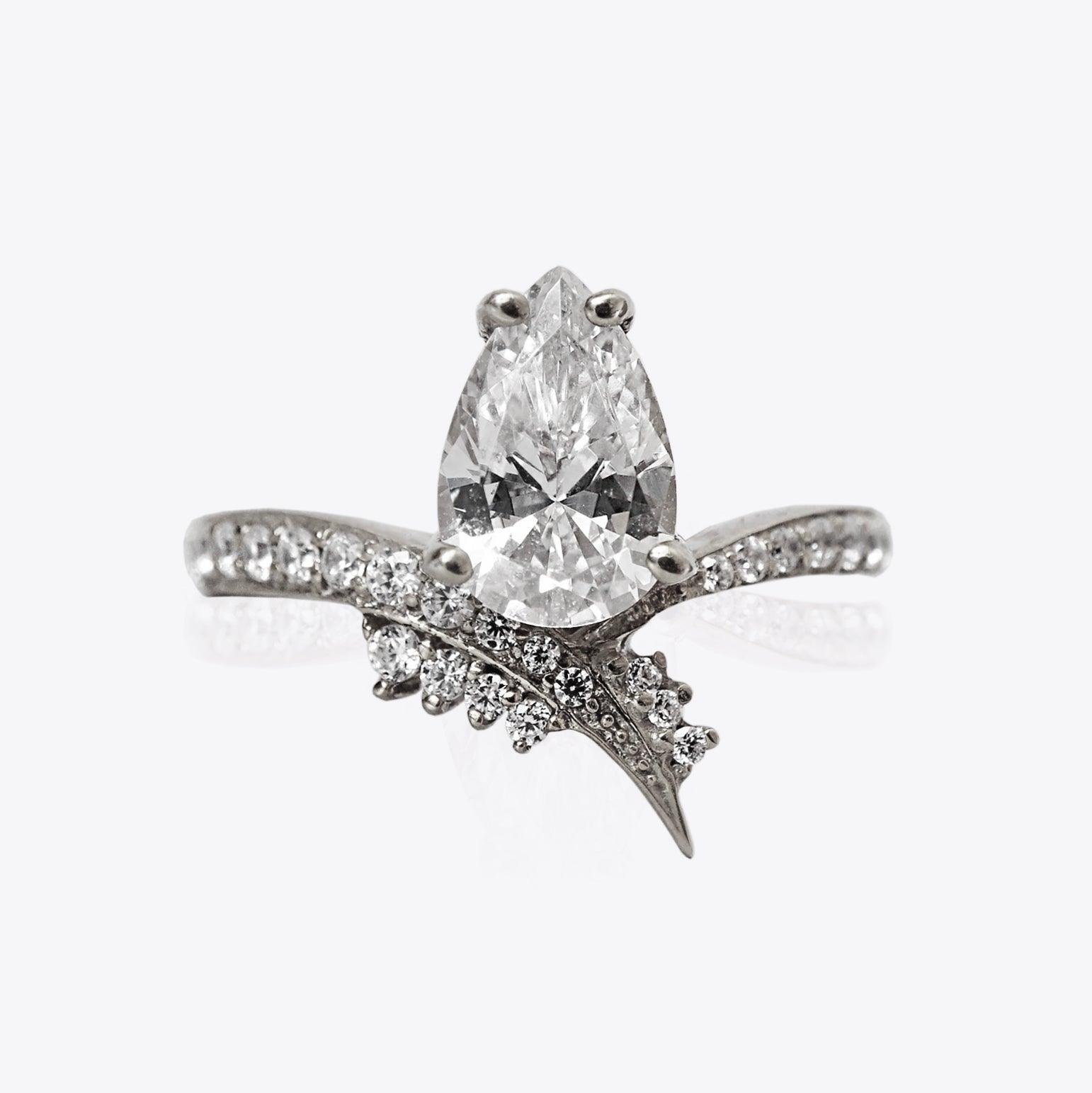 Manhattan Diamond Pear Ring, 1.2ct - Tippy Taste Jewelry