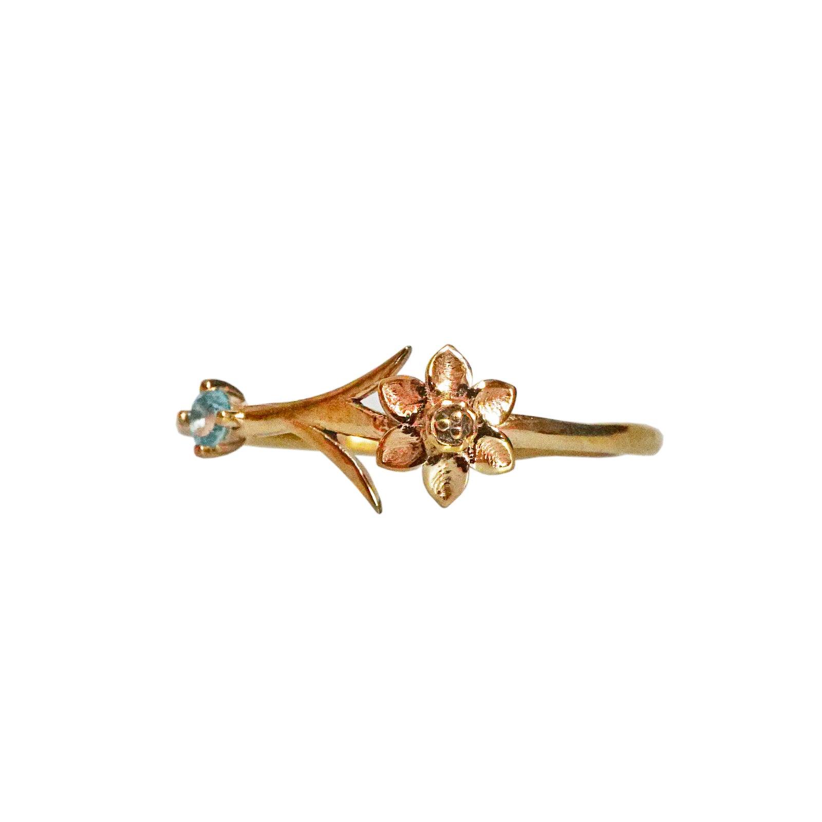 14K March Daffodil Birth Flower Ring - Tippy Taste Jewelry