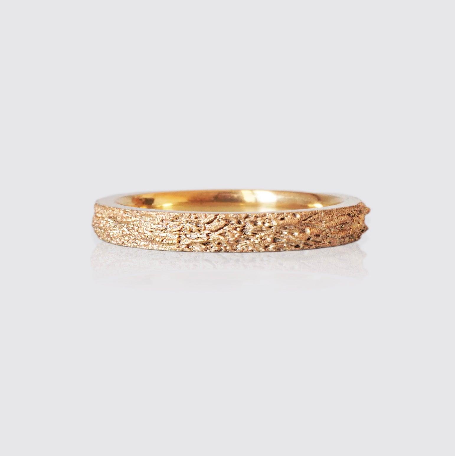 Meteoroid Ring Band in Sterling Silver, 14K and 18K Gold, 3mm - Tippy Taste Jewelry