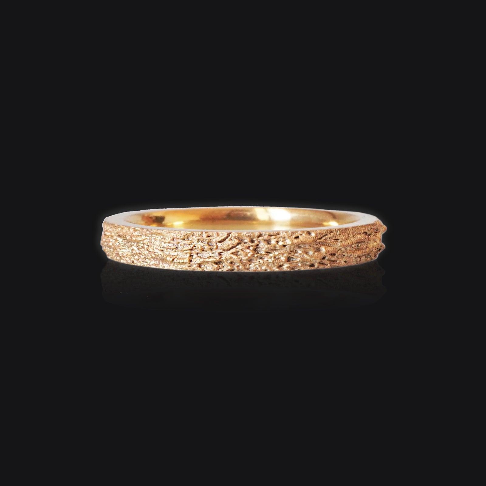 Meteoroid Ring Band in Sterling Silver, 14K and 18K Gold, 3mm - Tippy Taste Jewelry