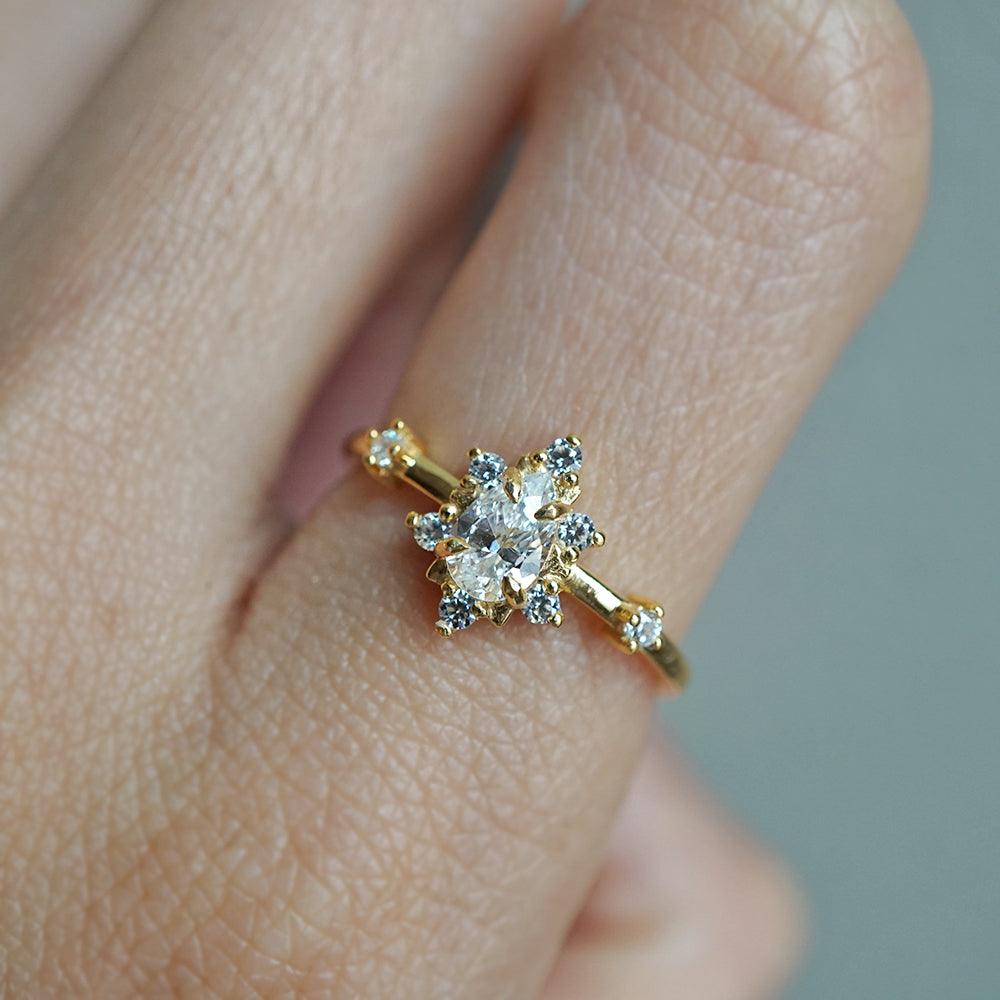 Captivating Cluster Diamond Rings, 14K Yellow Gold