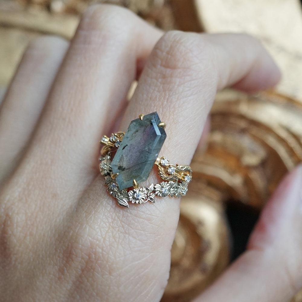 Moody Labradorite Ring in 14K and 18K Gold - Tippy Taste Jewelry