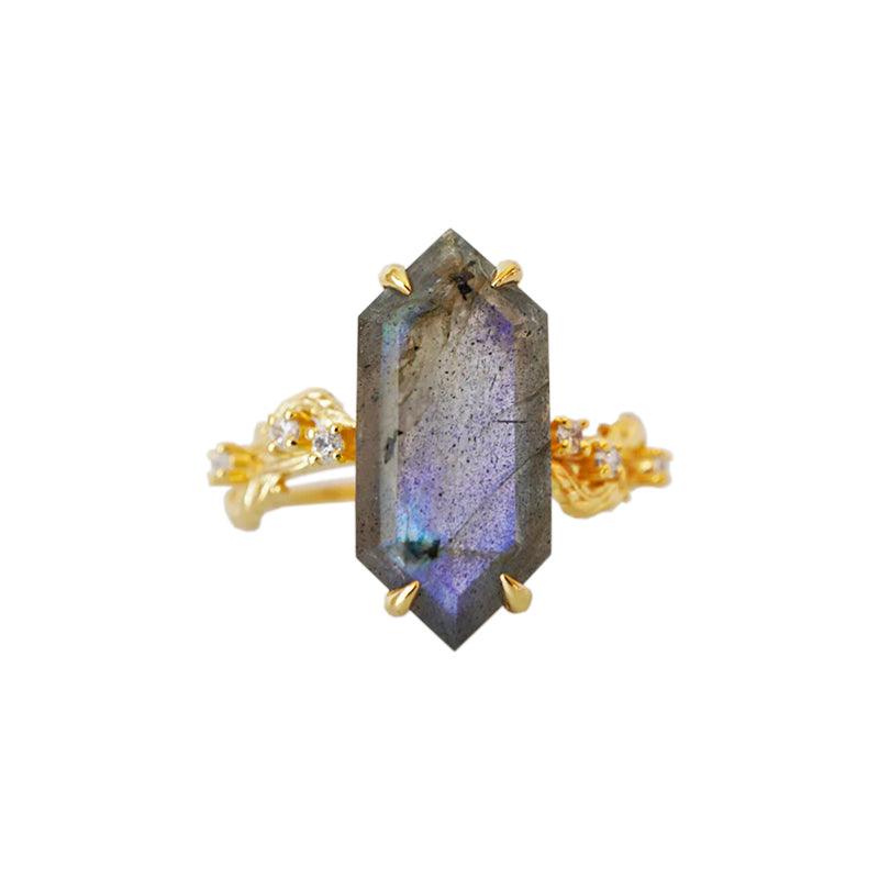 Moody Labradorite Ring in 14K and 18K Gold - Tippy Taste Jewelry