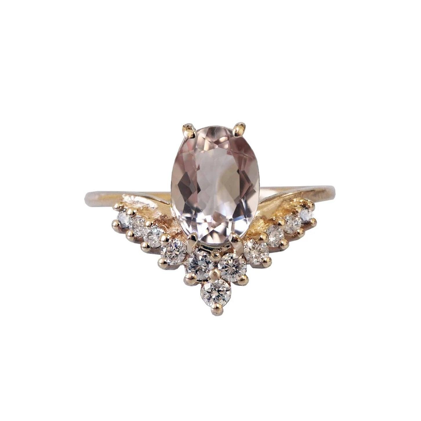 Tippy Taste Morganite Diamond Ring