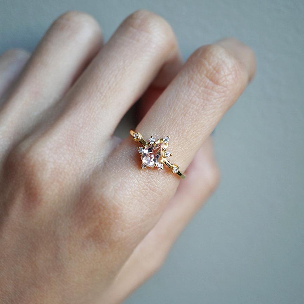 Morganite Crush Ring - Tippy Taste Jewelry