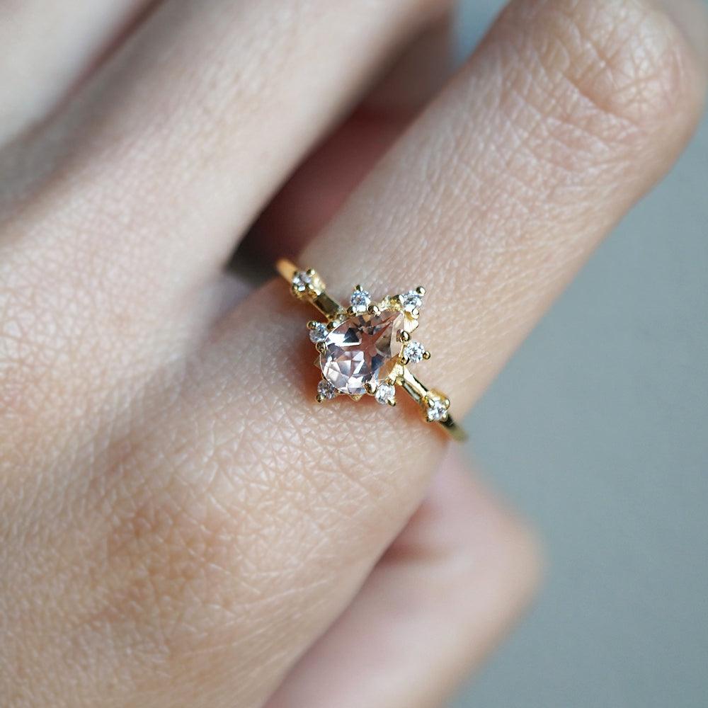 Morganite Crush Ring - Tippy Taste Jewelry