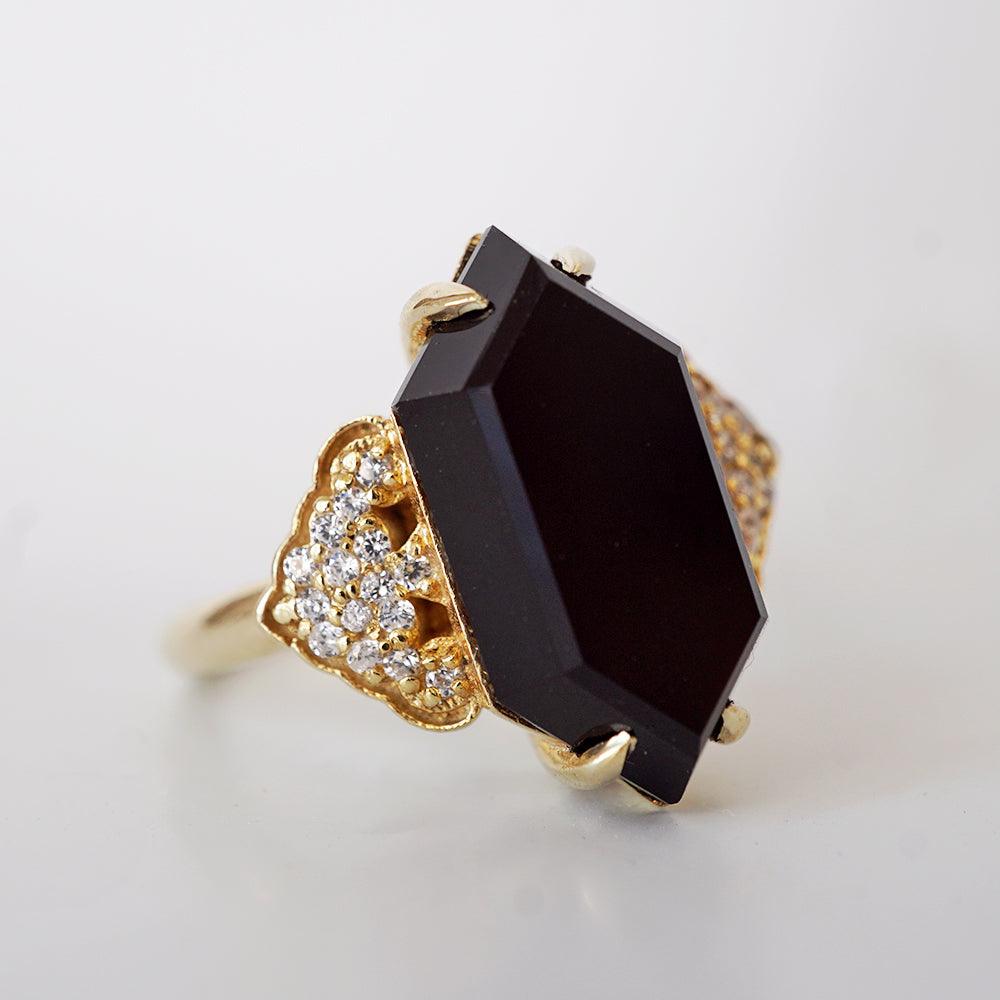 Frozen Onyx Diamond Ring in 14K and 18K Gold - Tippy Taste Jewelry