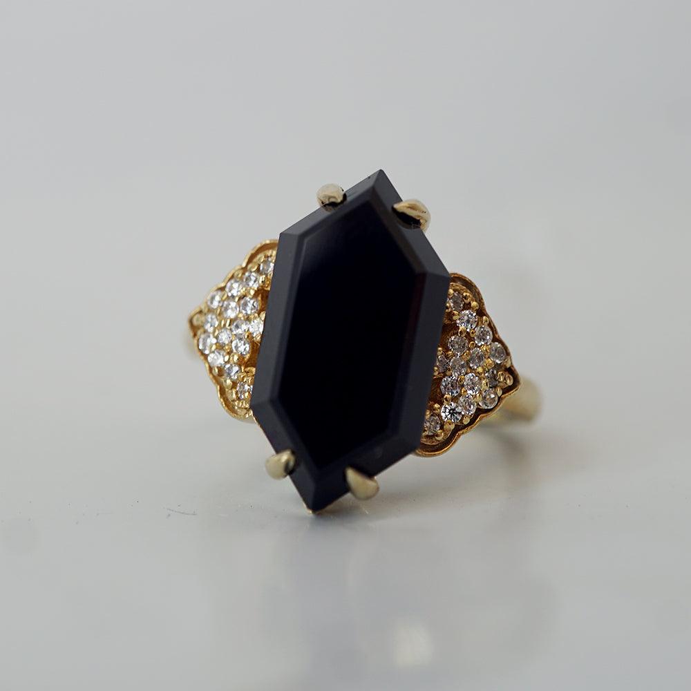 Frozen Onyx Diamond Ring in 14K and 18K Gold - Tippy Taste Jewelry