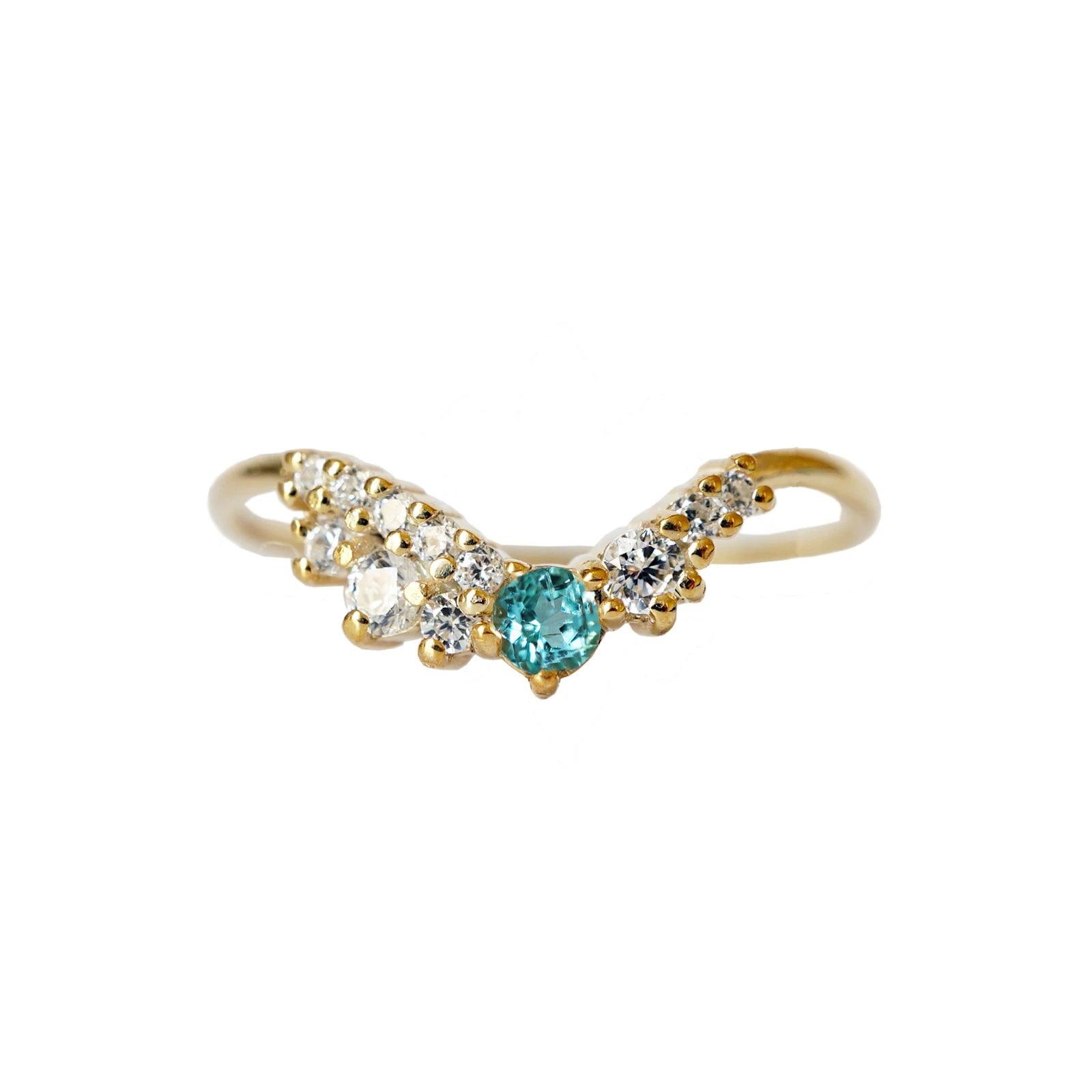 One Of A Kind: Tourmaline Paraiba Oyster Ring - Tippy Taste Jewelry