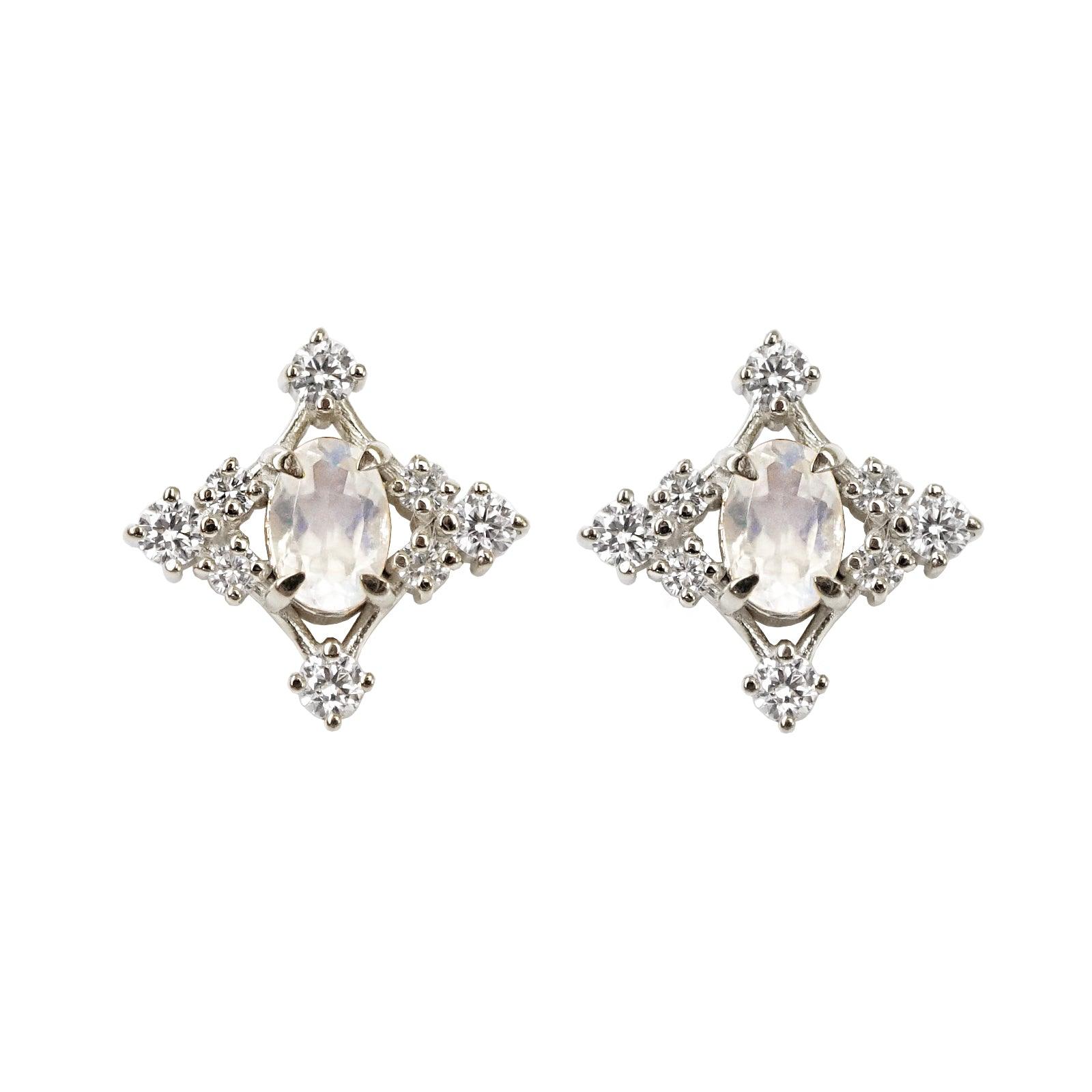 14K Moonstone Palace Studs - Tippy Taste Jewelry