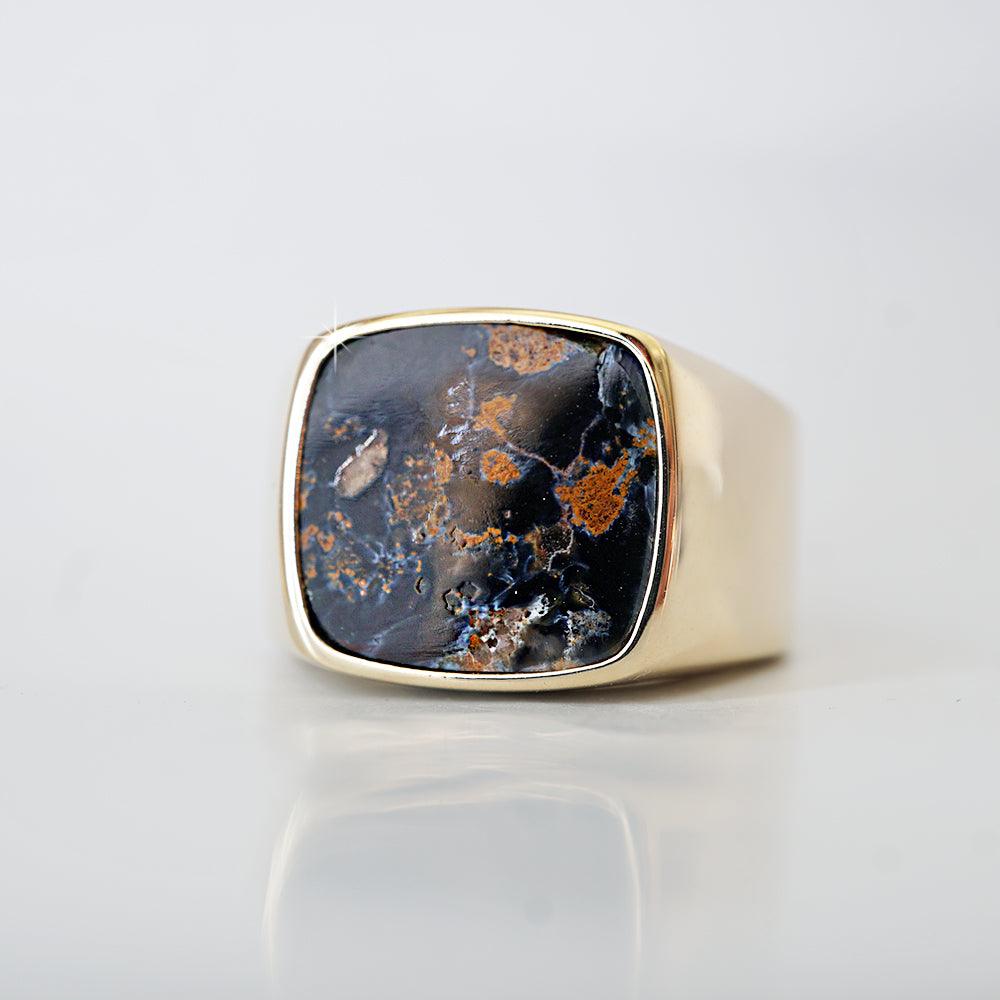 Newest Sterling Silver Pietersite Ring, 14.4 cts, 6.07 Grams, Size 11