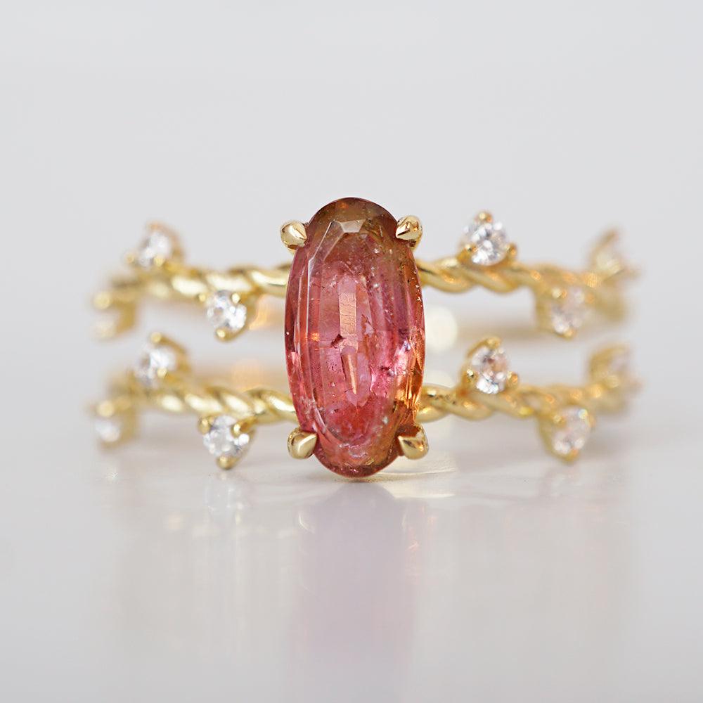 One Of A Kind: 14K Watermelon Tourmaline Candy Ring - Tippy Taste Jewelry