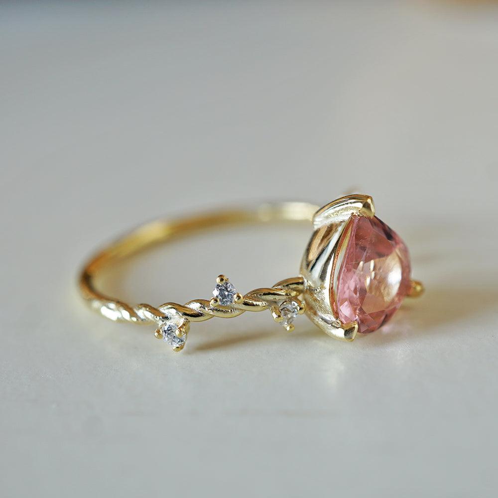 One Of A Kind: 14K Pink Tourmaline Sicily Ring - Tippy Taste Jewelry