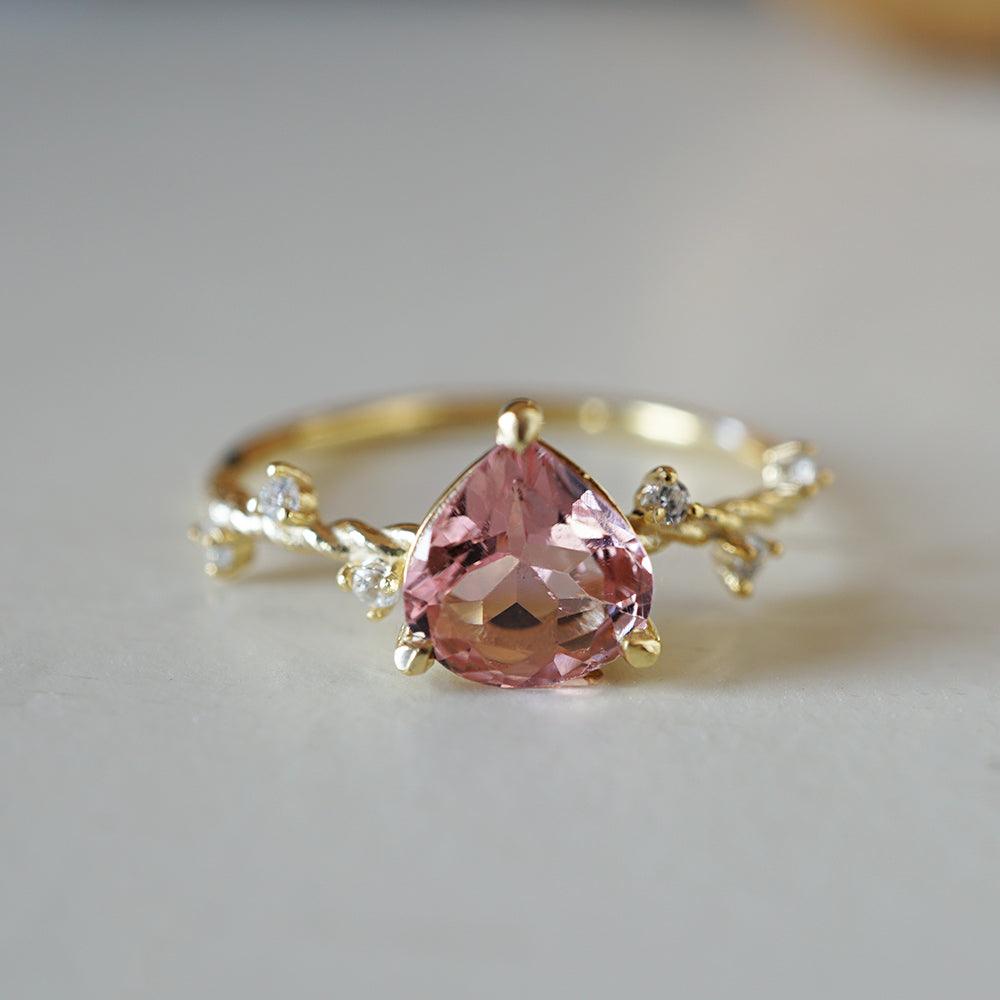 One Of A Kind: 14K Pink Tourmaline Sicily Ring - Tippy Taste Jewelry