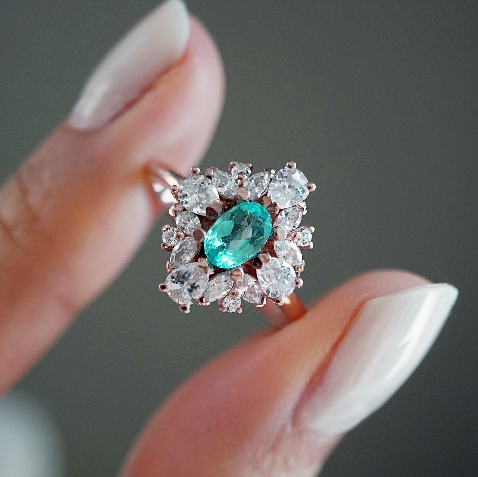 One Of A Kind: Duchess Paraiba Tourmaline Diamond Ring - Tippy Taste Jewelry