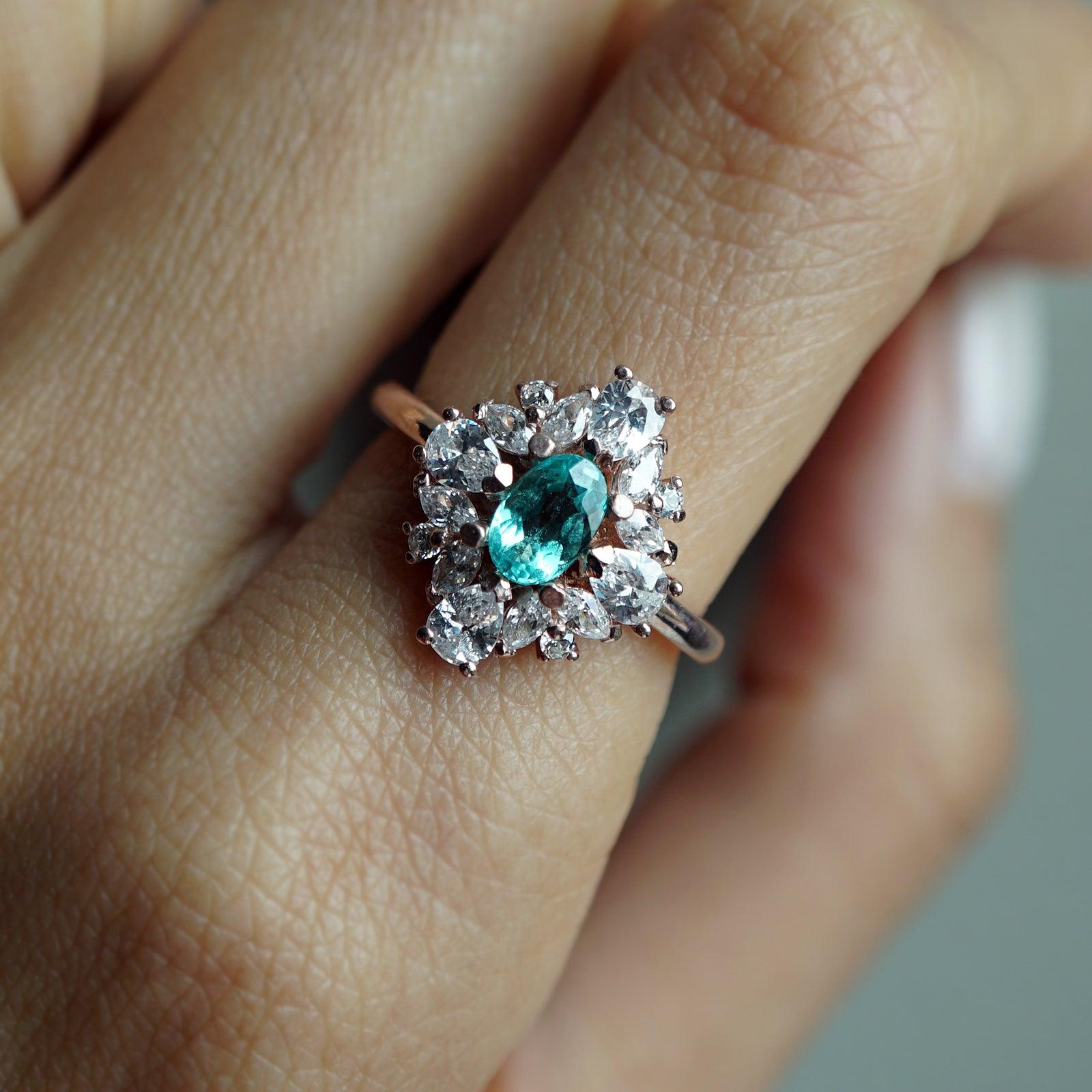 One Of A Kind: Duchess Paraiba Tourmaline Diamond Ring - Tippy Taste Jewelry