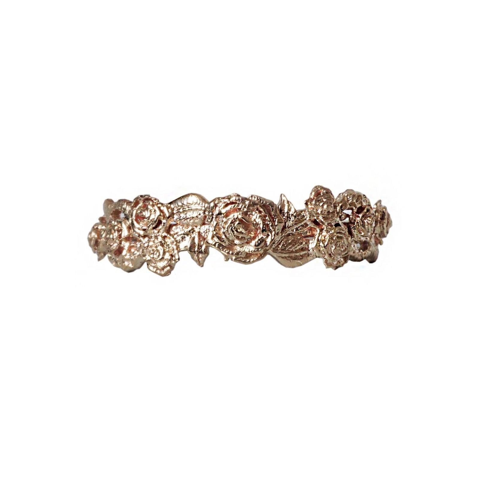 Rose Ring Band in 14K and 18K Gold - Tippy Taste Jewelry