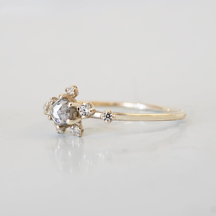 14K Celestial Salt & Pepper Diamond Ring - Tippy Taste Jewelry