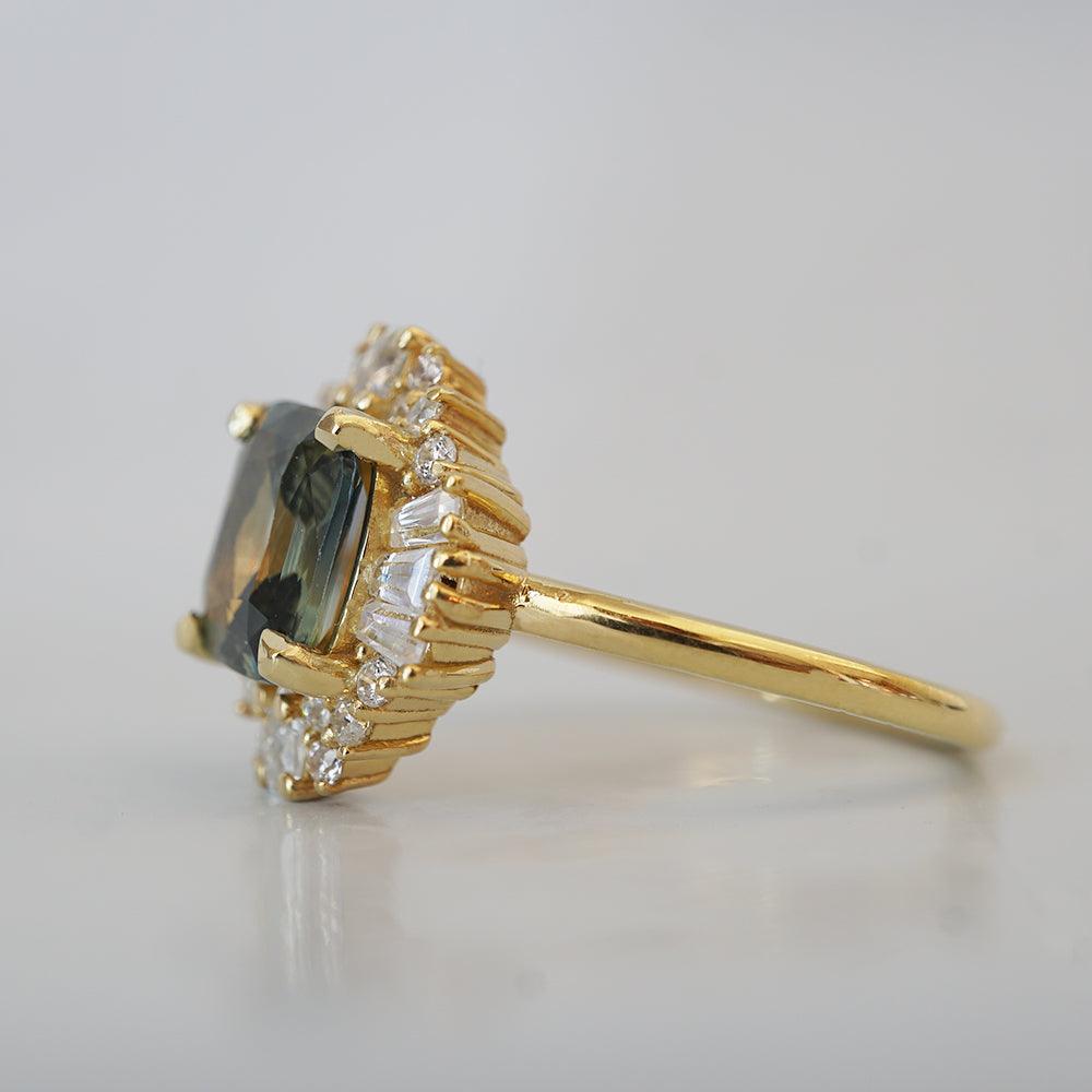 One Of A Kind: Parti Sapphire Diamond Ballerina Ring in 14K and 18K Gold, 2.03ct - Tippy Taste Jewelry