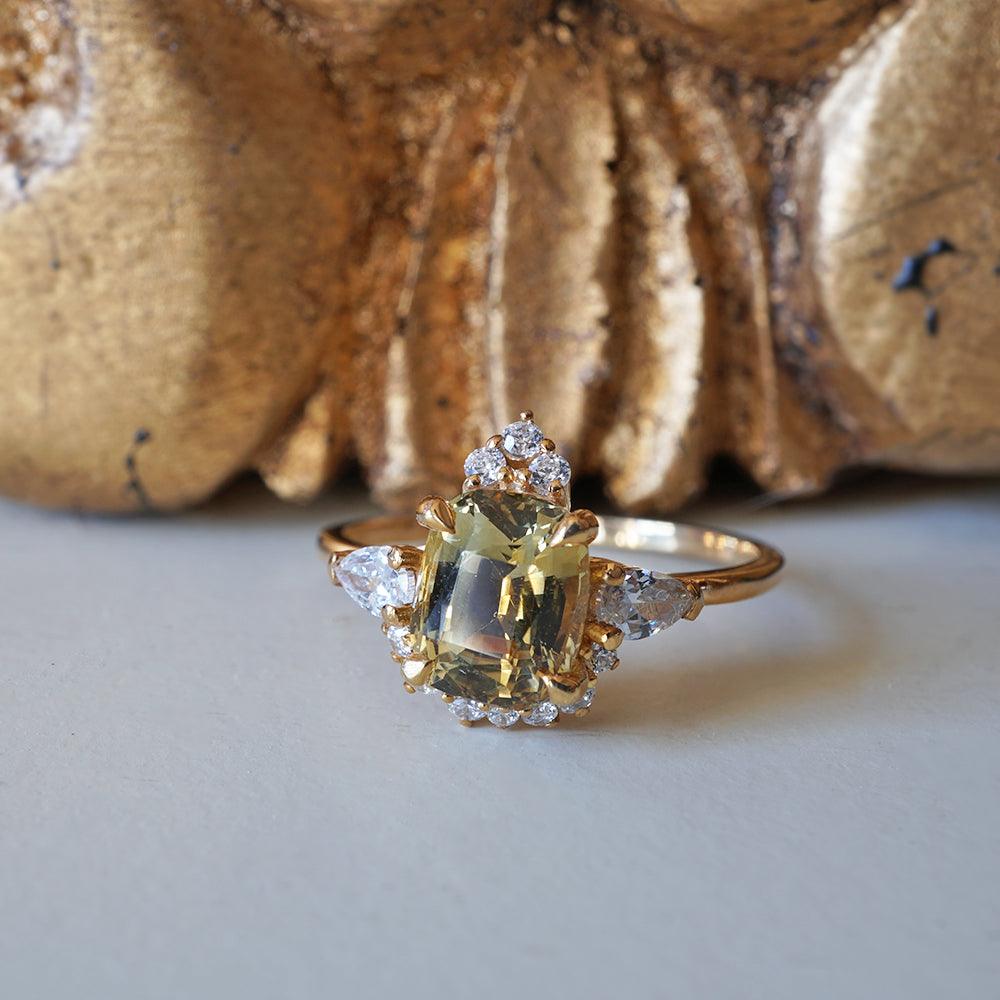 One Of A Kind: Dreamy Parti Sapphire Diamond Ring - Tippy Taste Jewelry