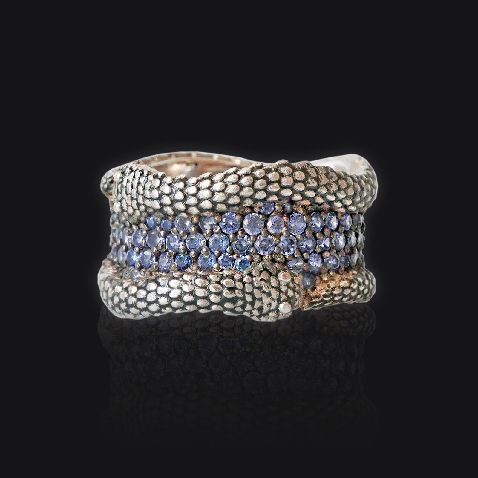 Blue Serpent Ring in Sterling Silver - Tippy Taste Jewelry