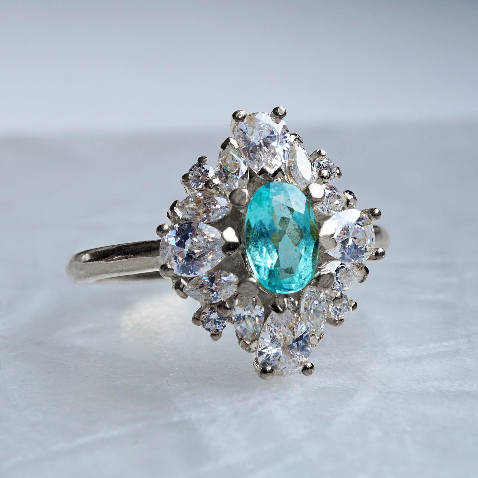 One Of A Kind: Duchess Paraiba Tourmaline Diamond Ring - Tippy Taste Jewelry