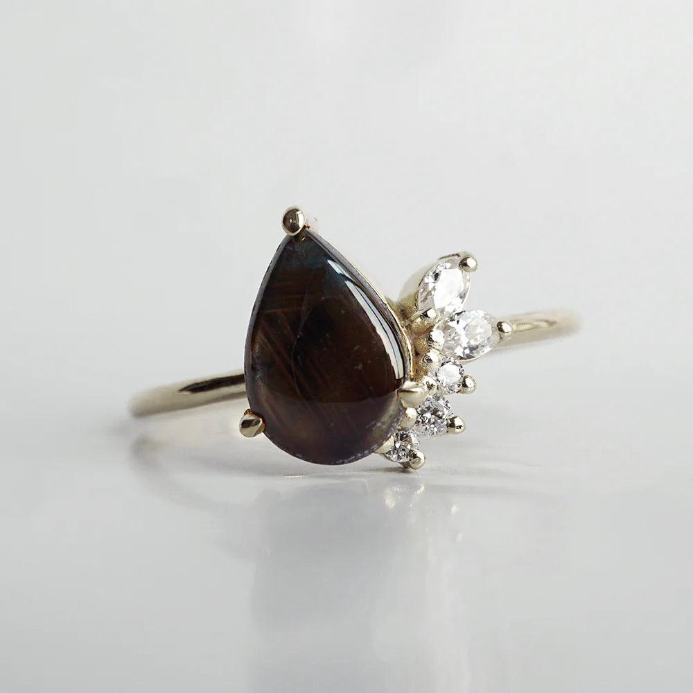 Stella Black Star Sapphire Ring - Tippy Taste Jewelry