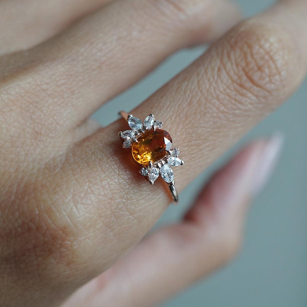 Garnet & Citrine 14K Gold Vermeil Over online Sterling Silver Ring