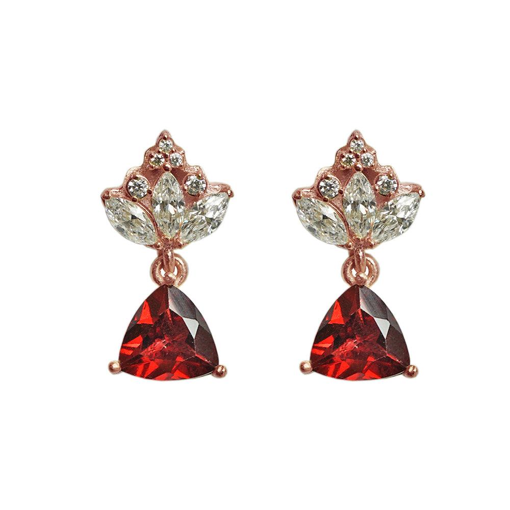 14K Trillion Garnet Winter Earrings - Tippy Taste Jewelry