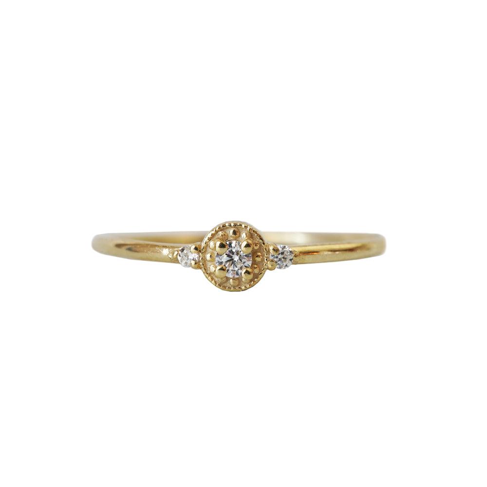 14K Venetian Dainty Diamond Ring - Tippy Taste Jewelry