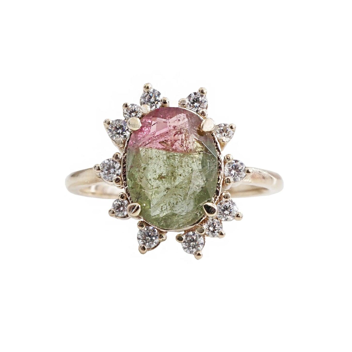 Genuine watermelon clearance tourmaline ring