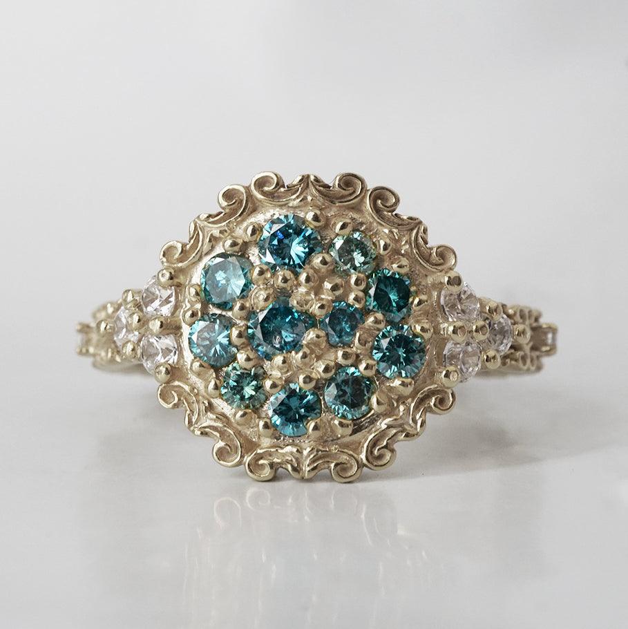 Limited Edition: Apollonian Blue Diamond Ring in 14K and 18K Gold - Tippy Taste Jewelry