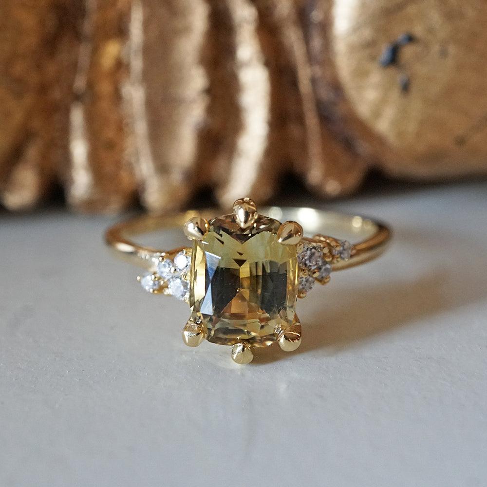 One Of A Kind: Parti Sapphire Cluster Diamond Ring - Tippy Taste Jewelry